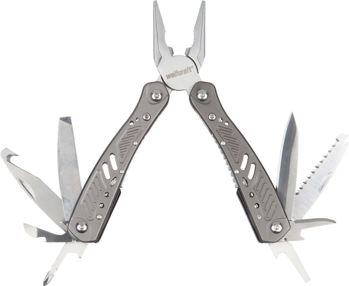 Wolfcraft Multiverktyg Fickkniv 13 i 1 med hölster silver finns hos Aktivcamping