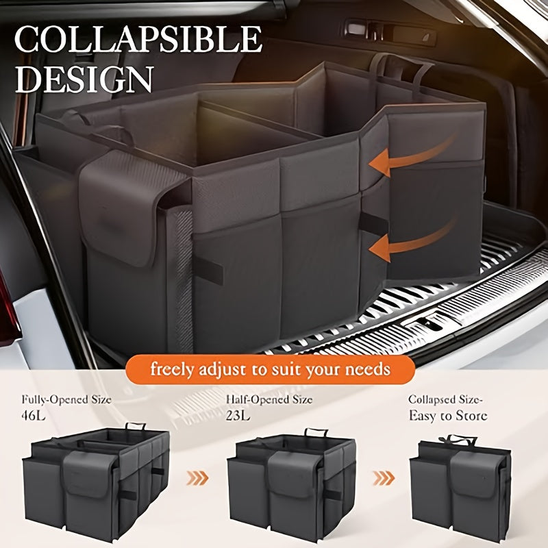 Storage box for car trunk - foldable black 55x44x28 cm
