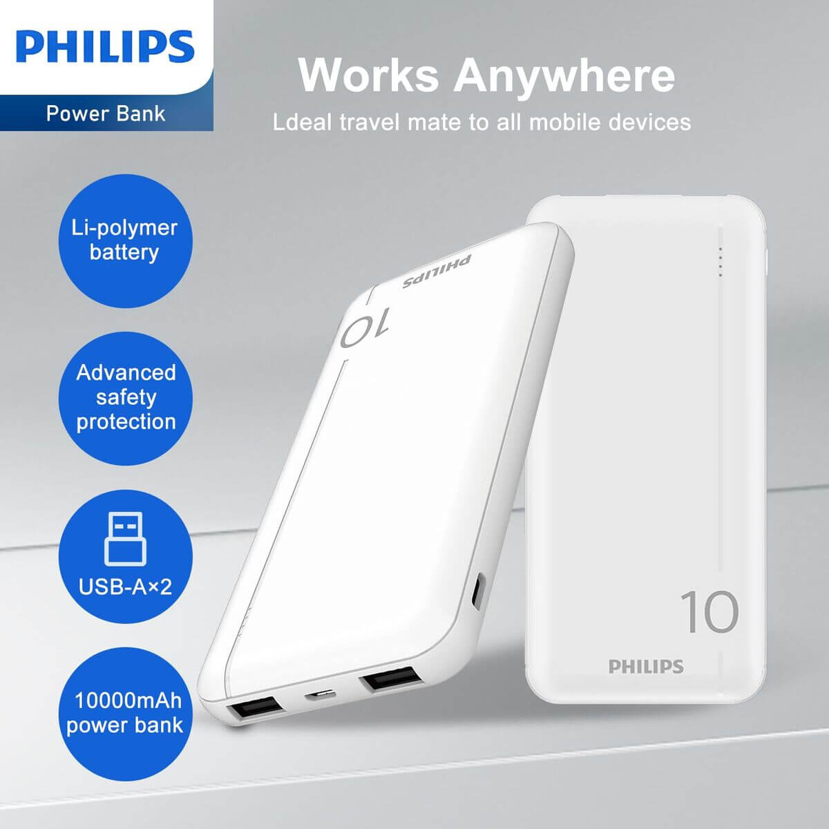 Powerbank Philips DLP1810NW/62 - finns hos Aktivcamping