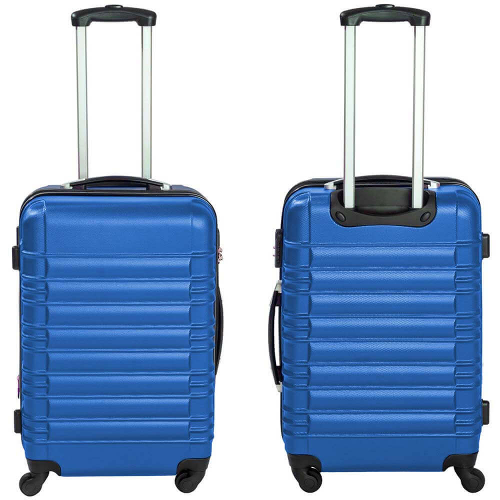 Set med 4 väskor hård resväska med hjul och kodlås blå finns hos Aktivcamping