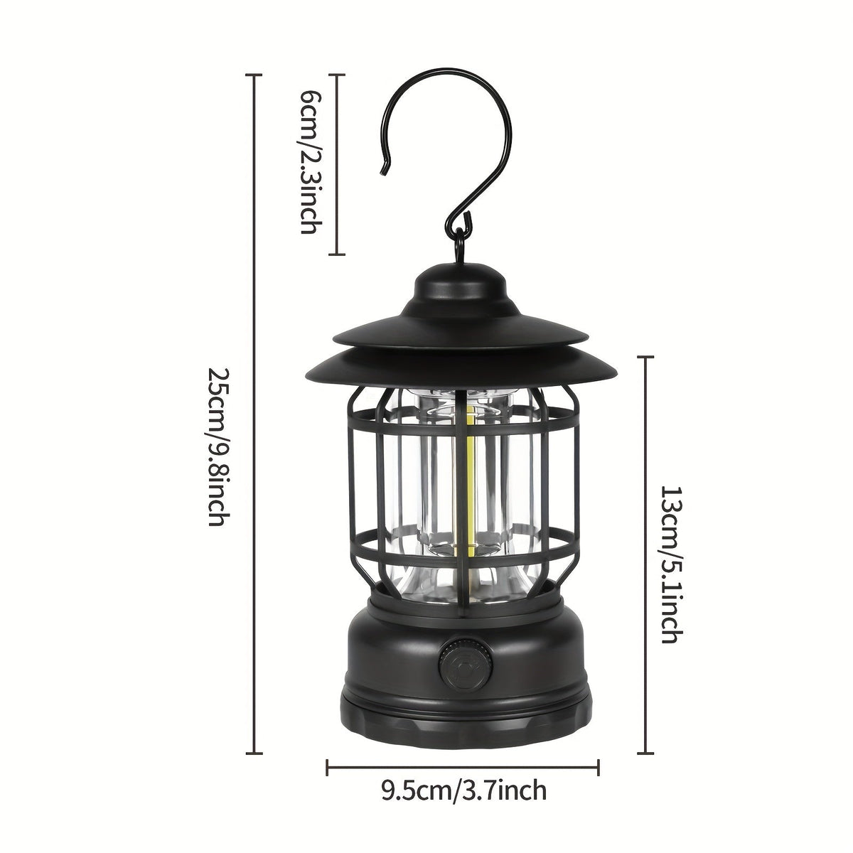 Retro LED Campinglampa med touchkontroll och Uppladdningsbart Batteri-4