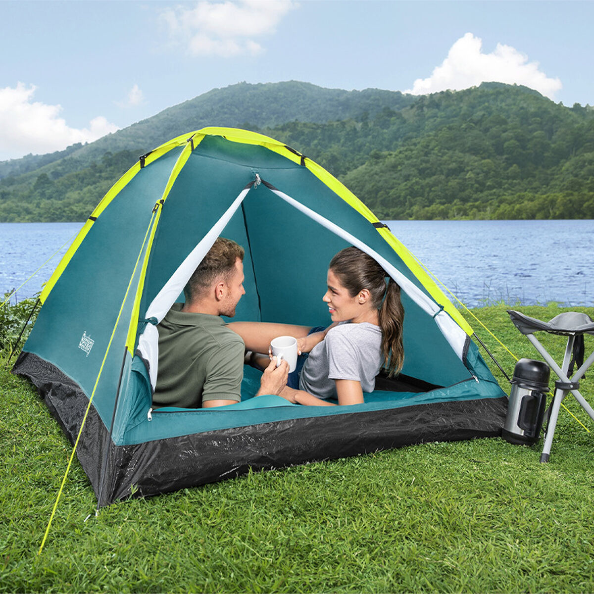 Tält Bestway 210 x 210 x 130 cm Grön