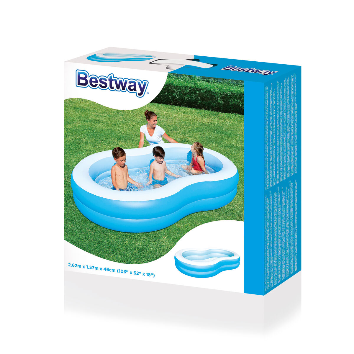 Bestway Uppblåsbar Pool 2 Kammare Stora Sjön 262x157x46 cm +3 År Trädgård 54117 finns hos Aktivcamping