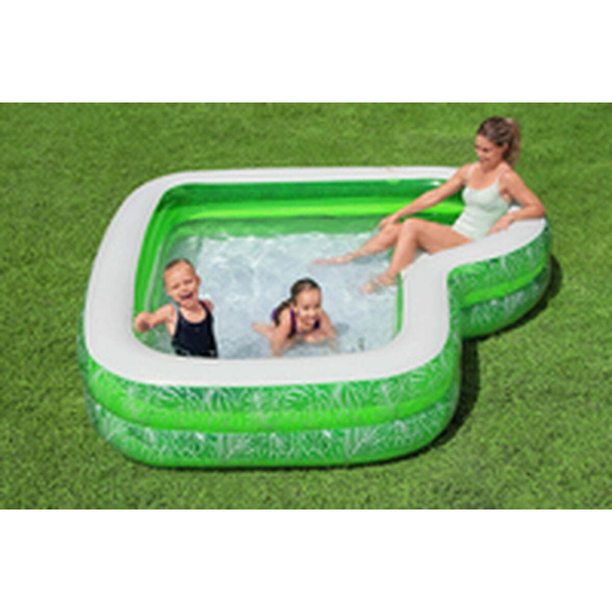 Inflatable Children's Paddling Pool Bestway Green Multicolour 231 x 231 x 51 cm
