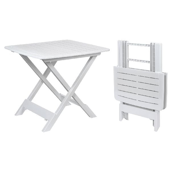 Hopfällbart campingbord Adige 57x54cm vitt