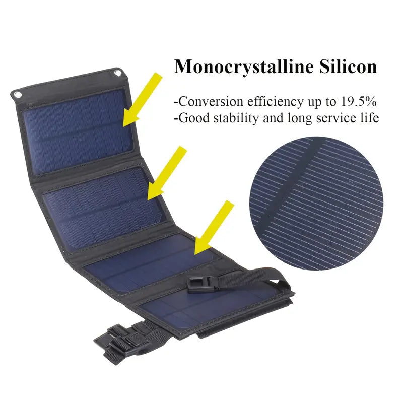 20W Bärbar Solpanel Laddare IP67 Vattentät Grön Portabel-4