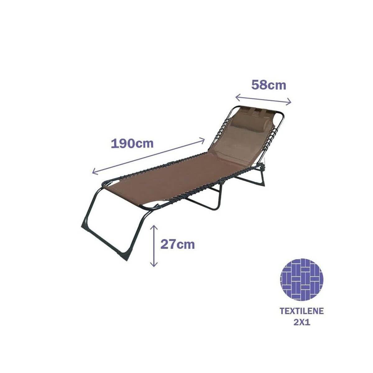 Solsäng Marbueno Brun 190 x 27 x 58 cm finns hos Aktivcamping