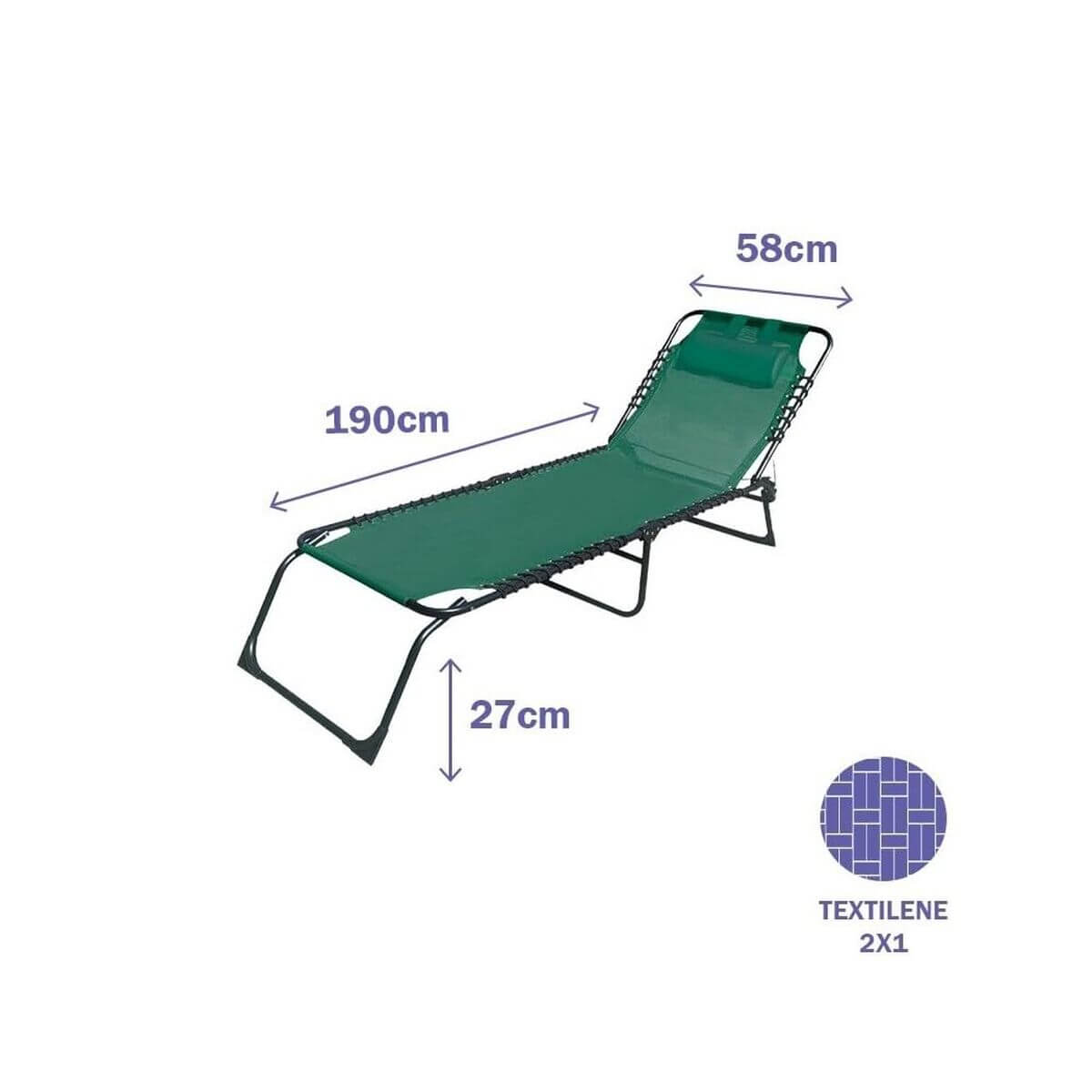 Solsäng Marbueno Grön 190 x 27 x 58 cm finns hos Aktivcamping