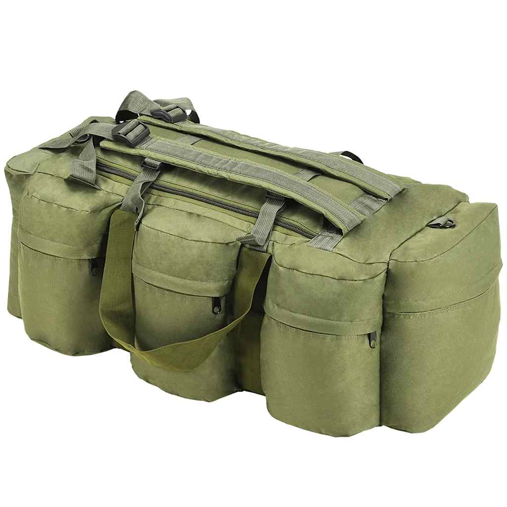 Duffelväska Vidaxl 3-i-1 Armé Stil 45 L Olivgrön