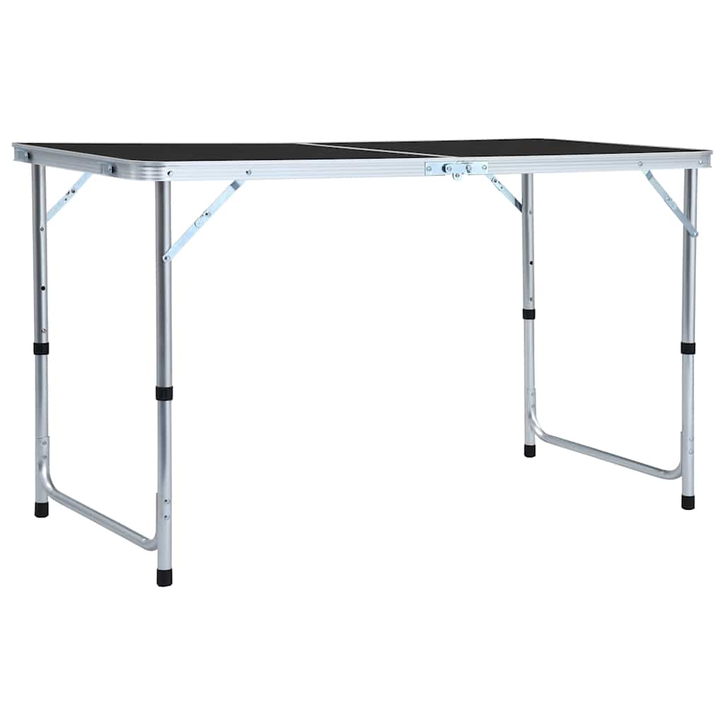 Hopfällbart Campingbord 120x60 cm Aluminium Grå Robust