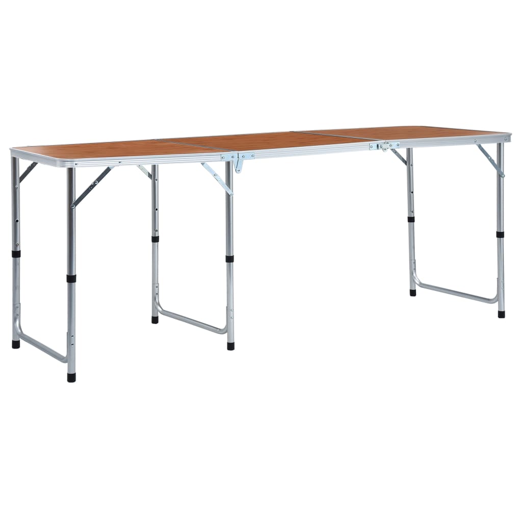 Hopfällbart Campingbord 180x60 cm Aluminium Justerbar Höjd