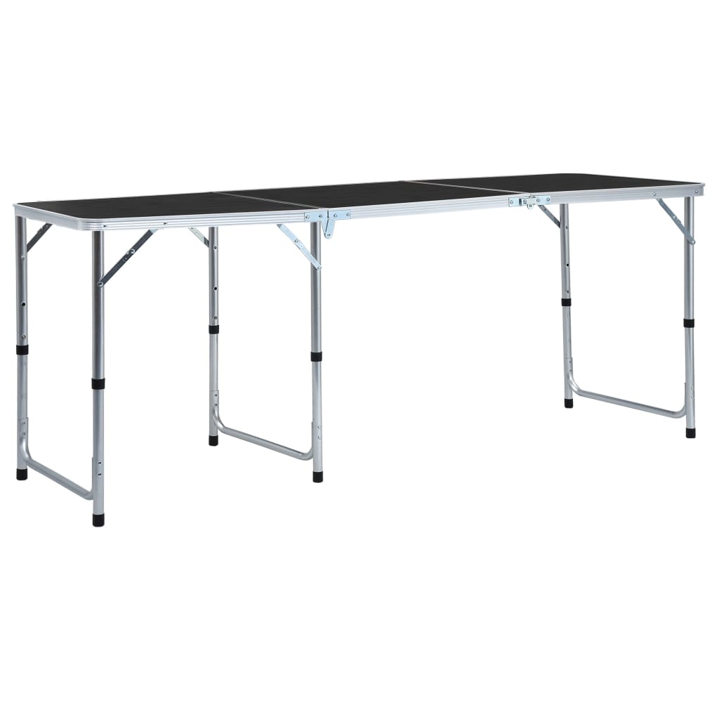 Hopfällbart Campingbord 180x60 cm Aluminium Grå finns hos Aktivcamping