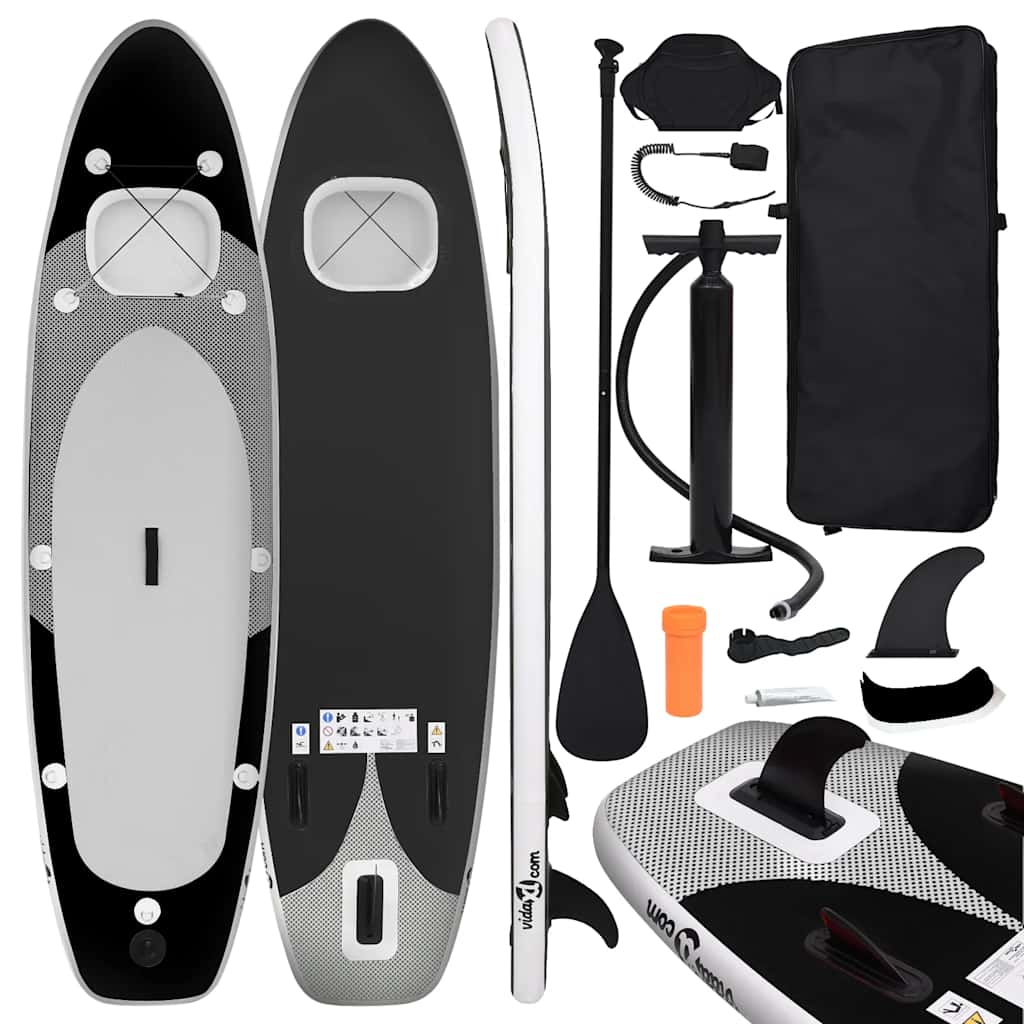 SUP - Vidaxl Uppblåsbar Stand Up Paddleboard Set 300x76x10 cm Svart