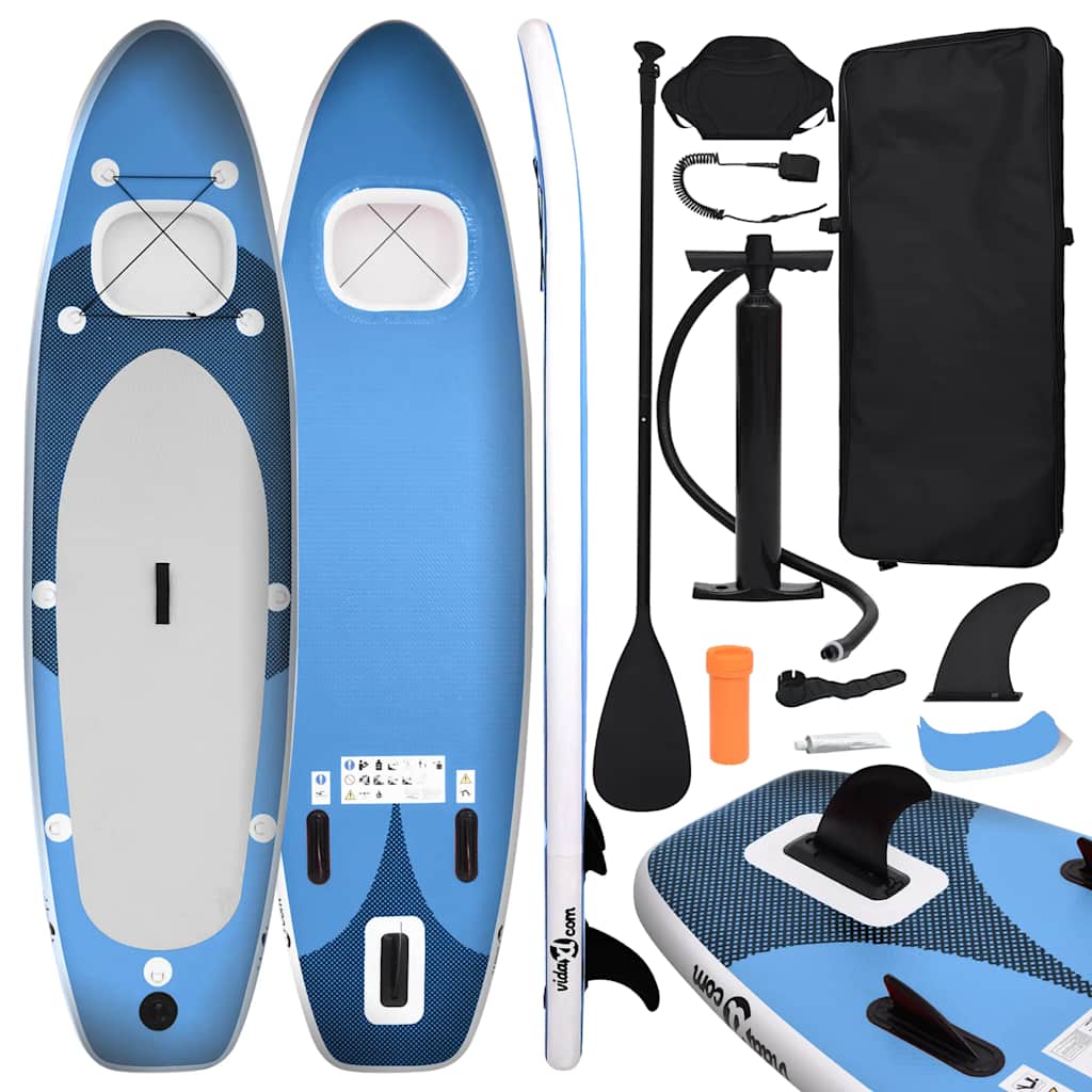 SUP - Vidaxl uppblåsbar stående paddelbräda set 360x81x10 cm blå