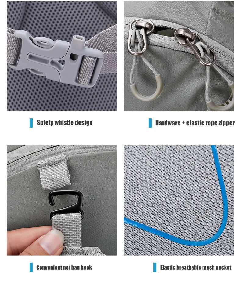 Vattentät Vandringsryggsäck Grå Lätt och Ergonomisk-4