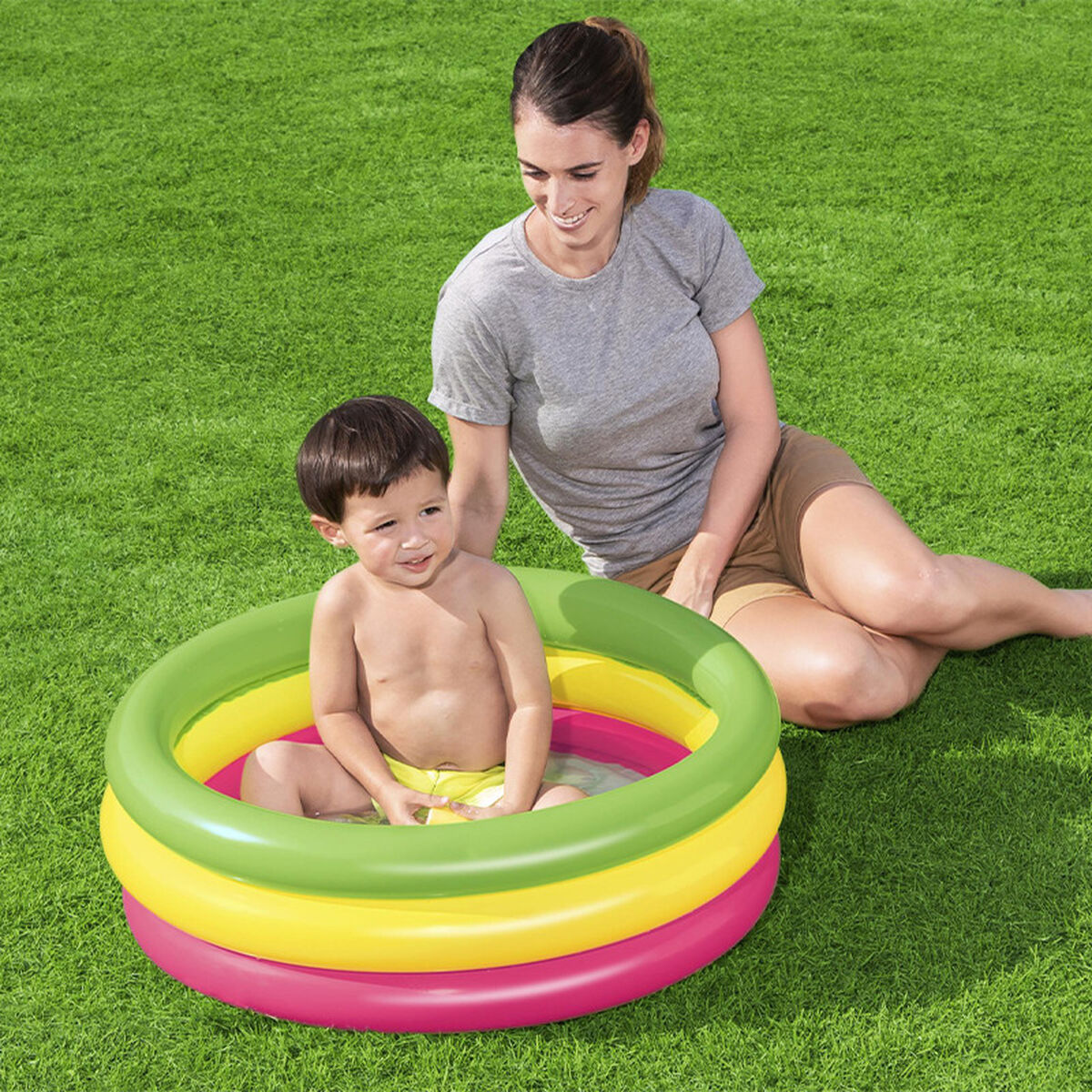 Bestway Uppblåsbar Barnbassäng 3 Ringar Mjuk Botten 70x24 cm +2 År Trädgård 51128 - finns hos Aktivcamping