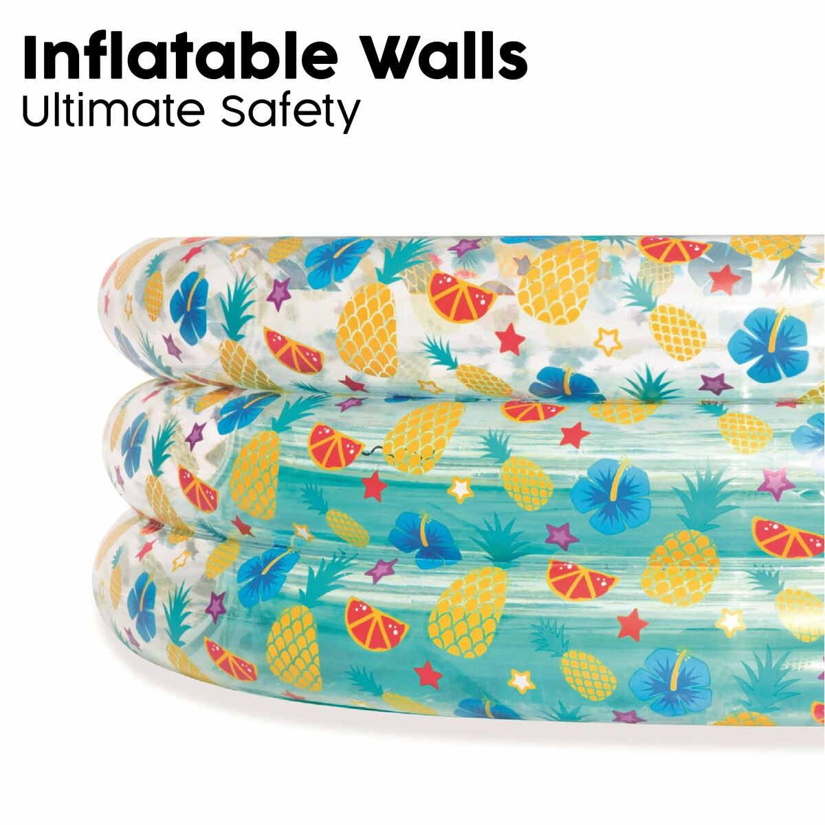 Bestway Uppblåsbar Pool 3 Ringar Transparent Tropisk 170x53 cm +6 År Trädgård 51048 finns hos Aktivcamping
