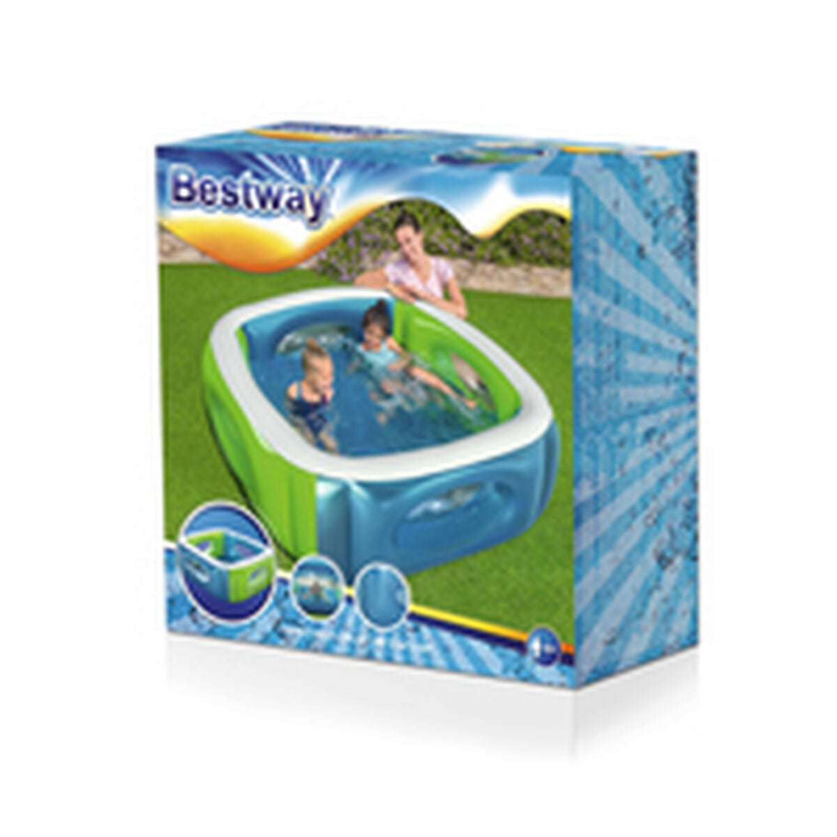Bestway Uppblåsbar Pool med Kikare 168x168x56 cm +6 År Trädgård 51132 finns hos Aktivcamping