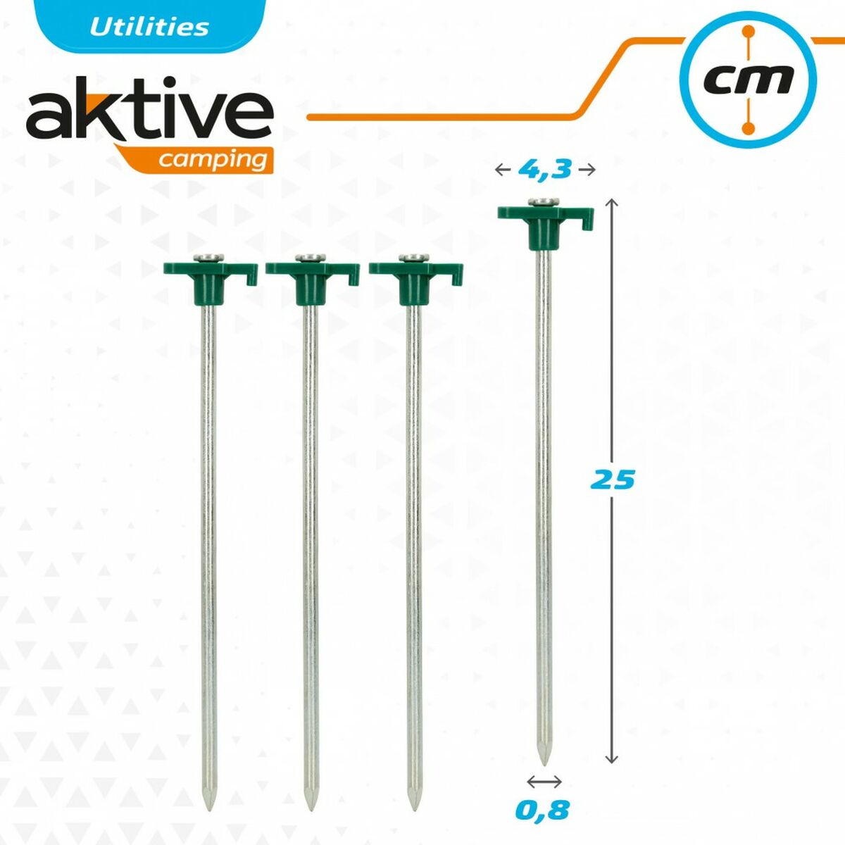 Campingpinne Aktive 25 cm 4 Delar Ø 8 mm (24 antal) finns hos Aktivcamping