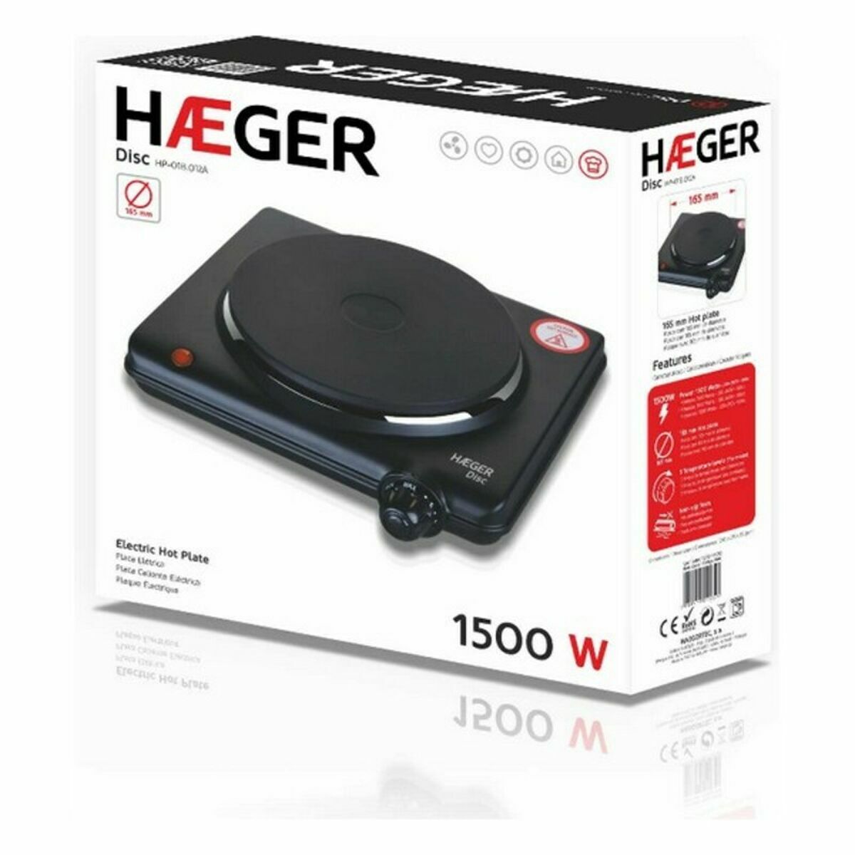 Elektrisk värmeplatta Haeger HP-01B.012A 1500 W Svart finns hos Aktivcamping
