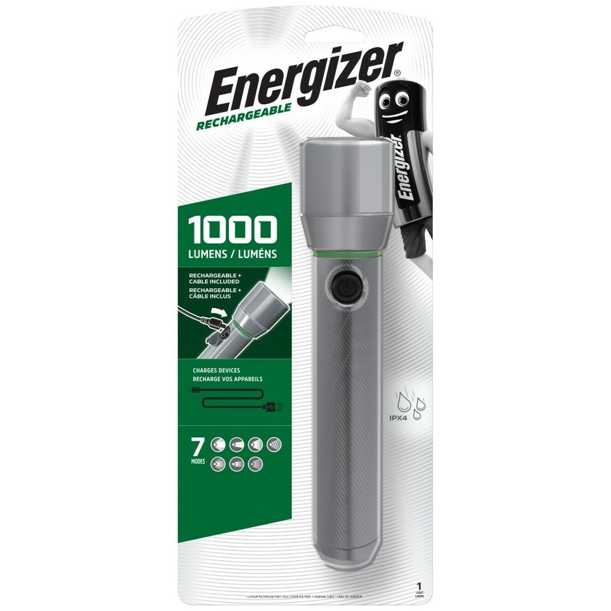 Ficklampa LED Energizer Metal Vision HD 1000 Lm 250 Lm finns hos Aktivcamping
