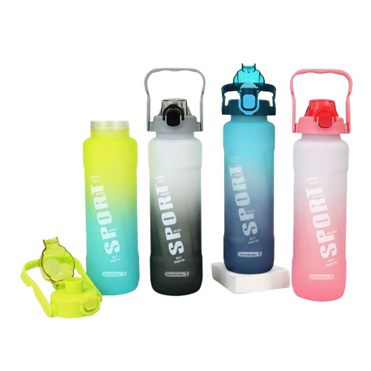 Flaska med lock och sugrör Bewinner Multicolour 1 L finns hos Aktivcamping