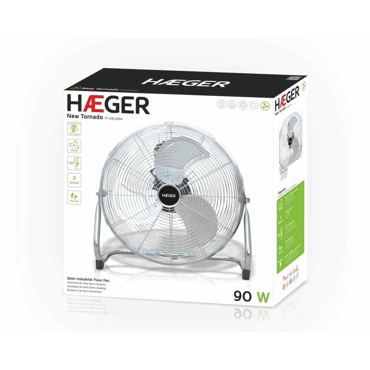 Golvfläkt Haeger FF-018.006A 100 W - finns hos Aktivcamping