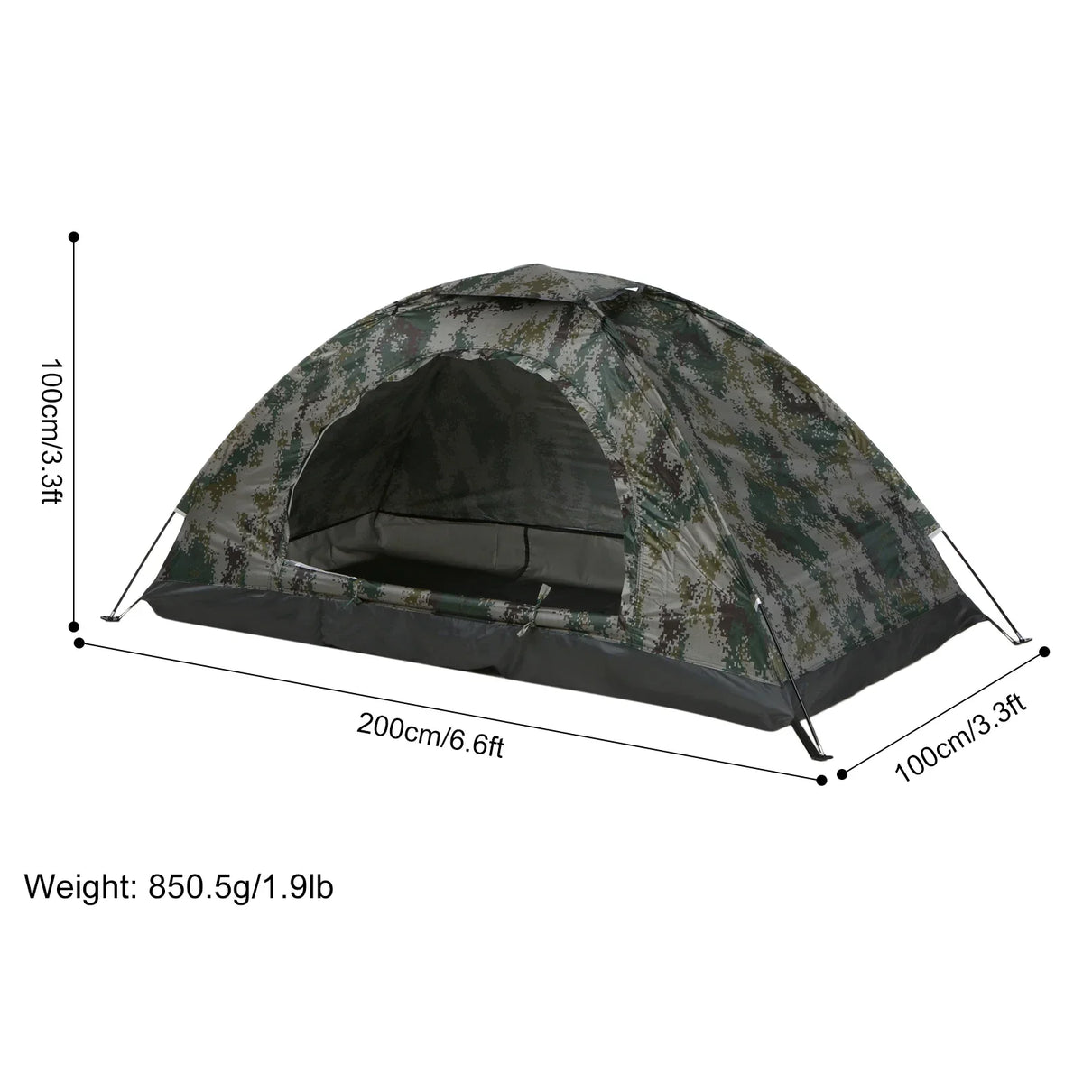 Tält för en person med Mesh Ventilation UV-Skydd Grön Ultralätt Camping-4