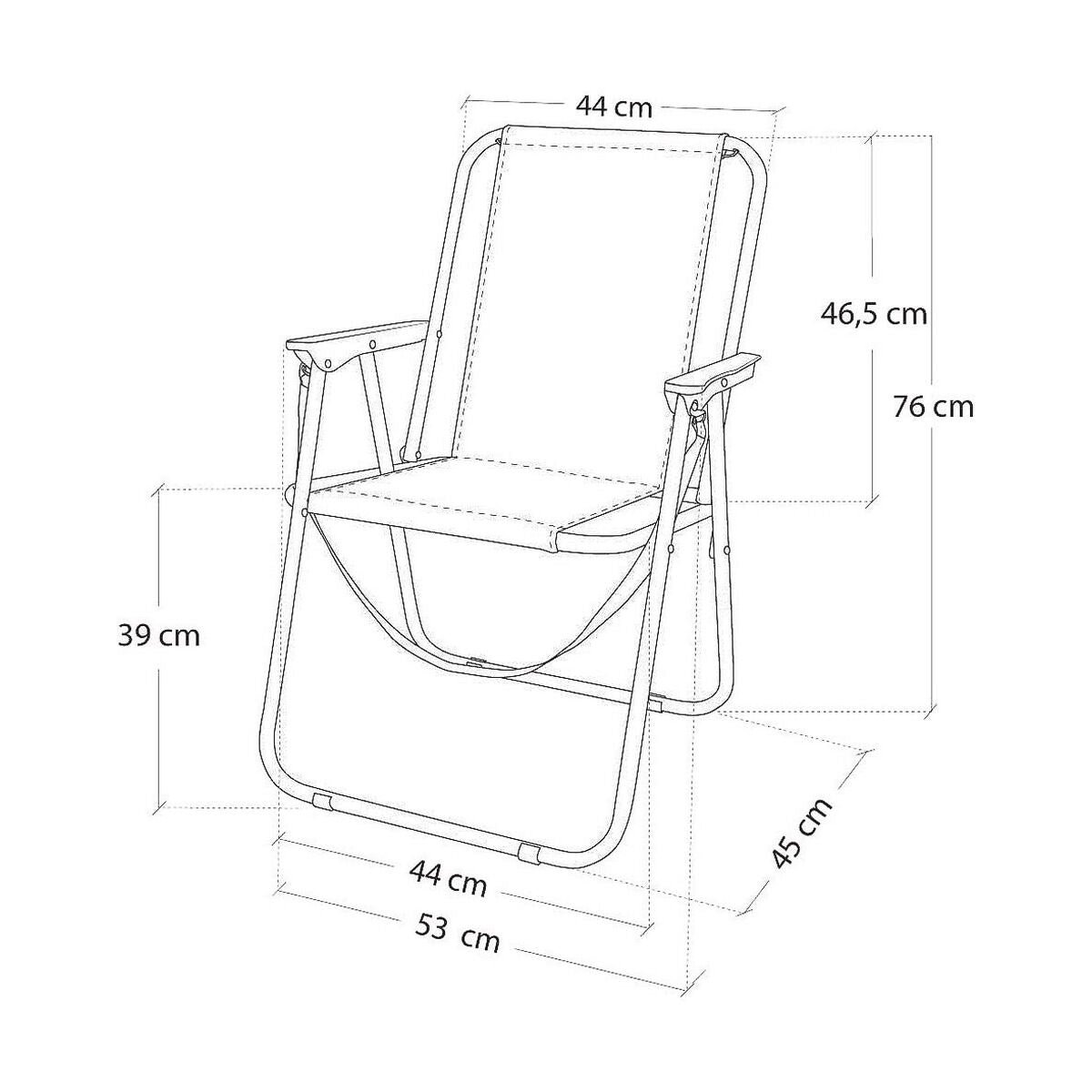 Hopfällbar Stol Colorbaby Sjöman Vit Marinblå 44 x 45 x 76 cm finns hos Aktivcamping
