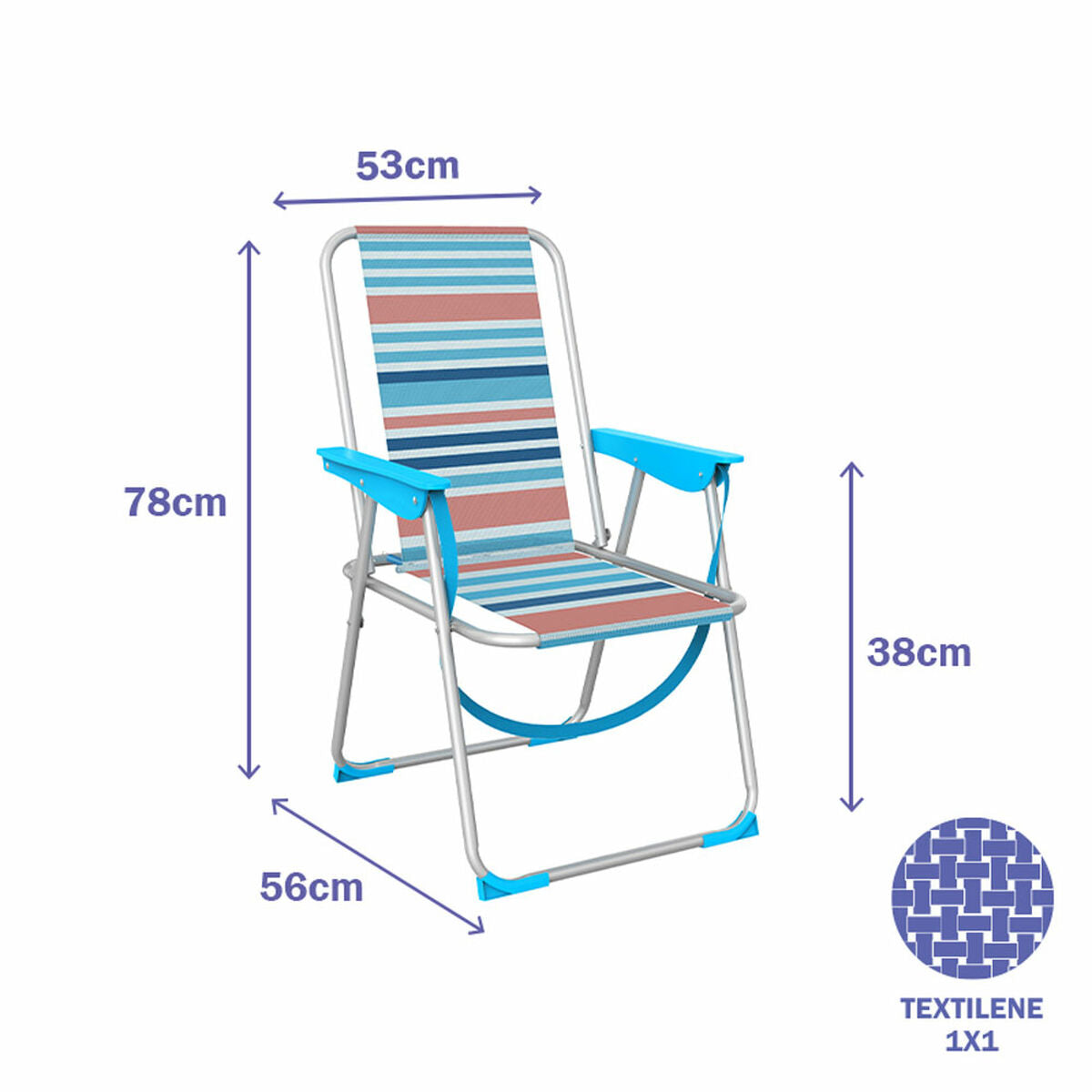 Hopfällbar Stol Marbueno Multicolour 53 x 78 x 56 cm finns hos Aktivcamping