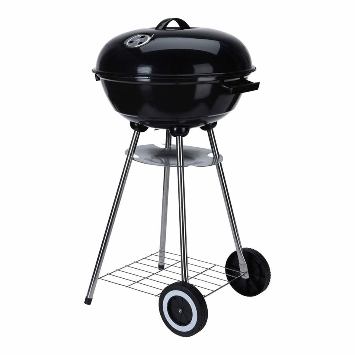 Kolgrill med hjul Svart Emaljerat stål Rund finns hos Aktivcamping