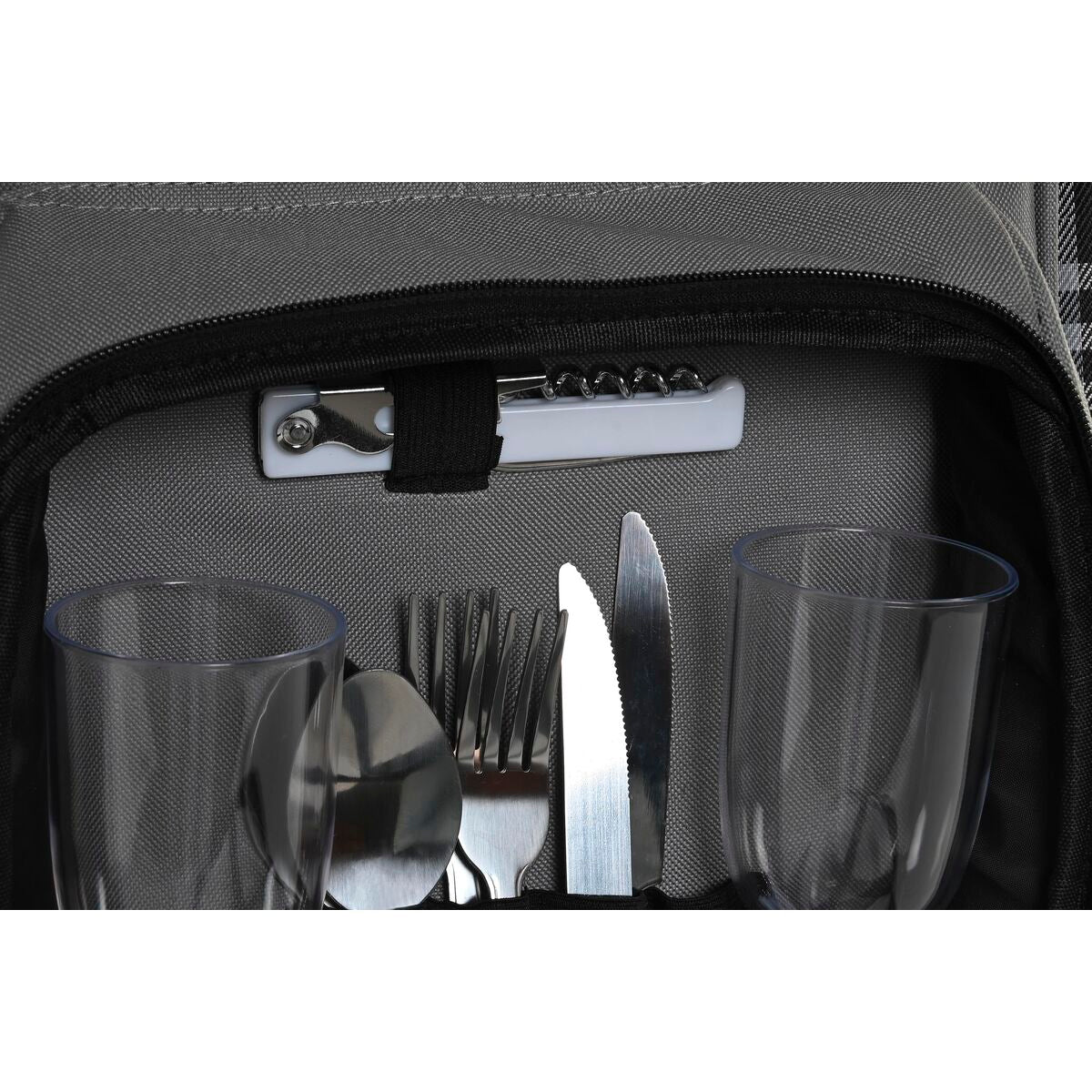 Picknick set DKD Home Decor 28,5 x 20 x 39 cm Mörkgrå Ryggsäck finns hos Aktivcamping