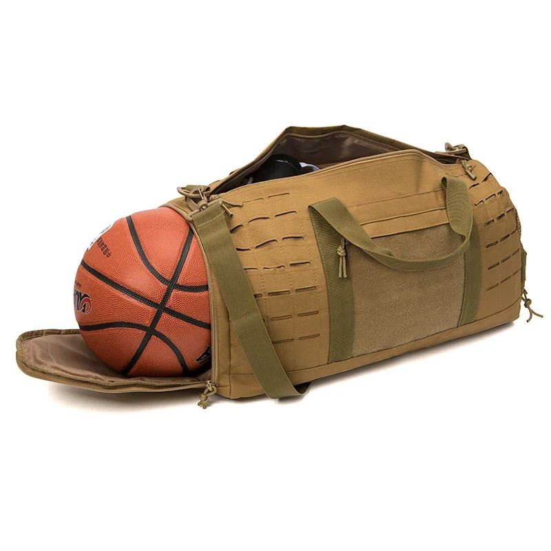 Taktisk Sport Gym Resväska Duffel Bag Khaki 40L-4