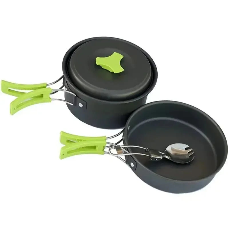 Portabelt Campingkokkärl Set i Aluminium Nonstick för Utomhusbruk-4