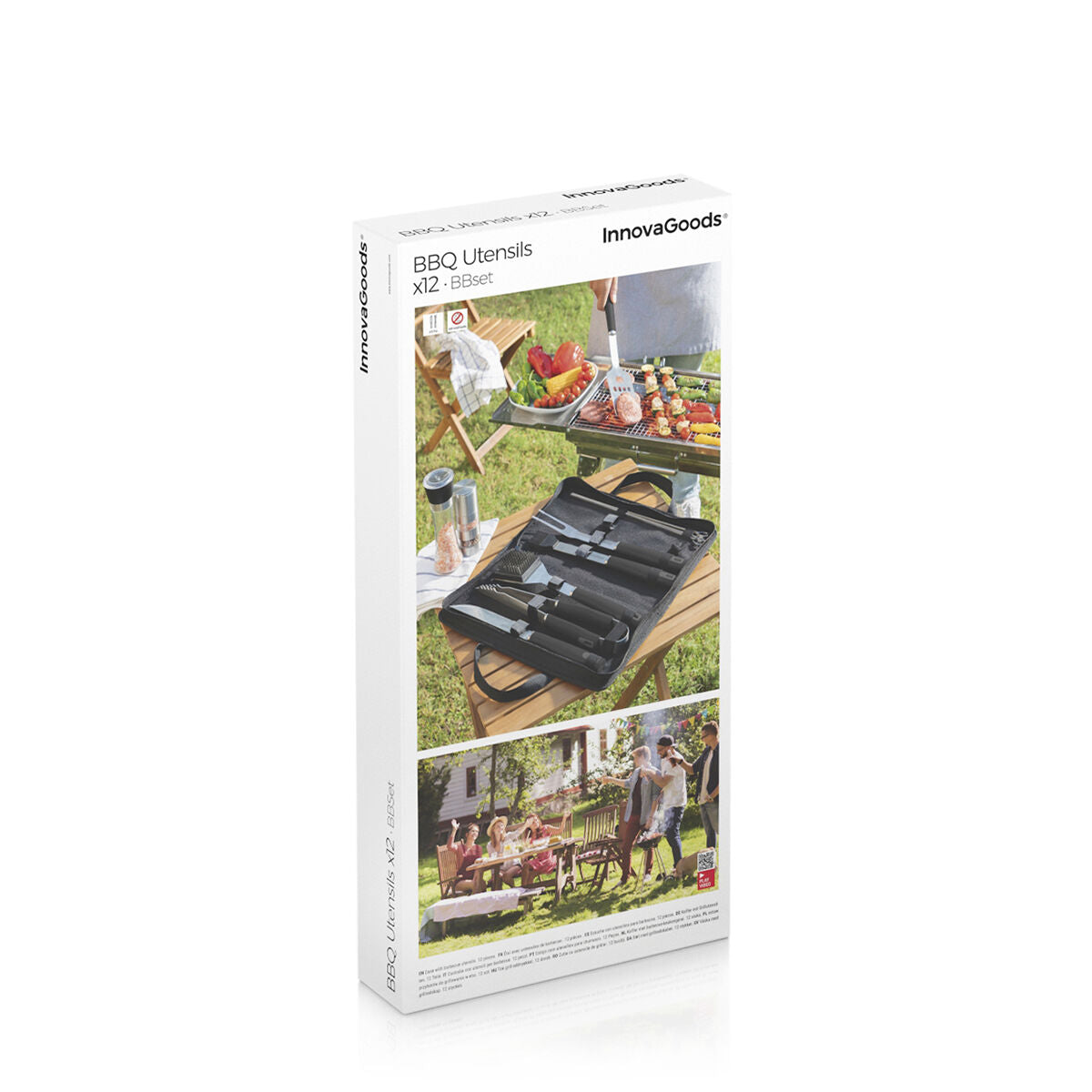 Set med Grillredskap med Bärväska BBSet InnovaGoods 12 Delar - finns hos Aktivcamping