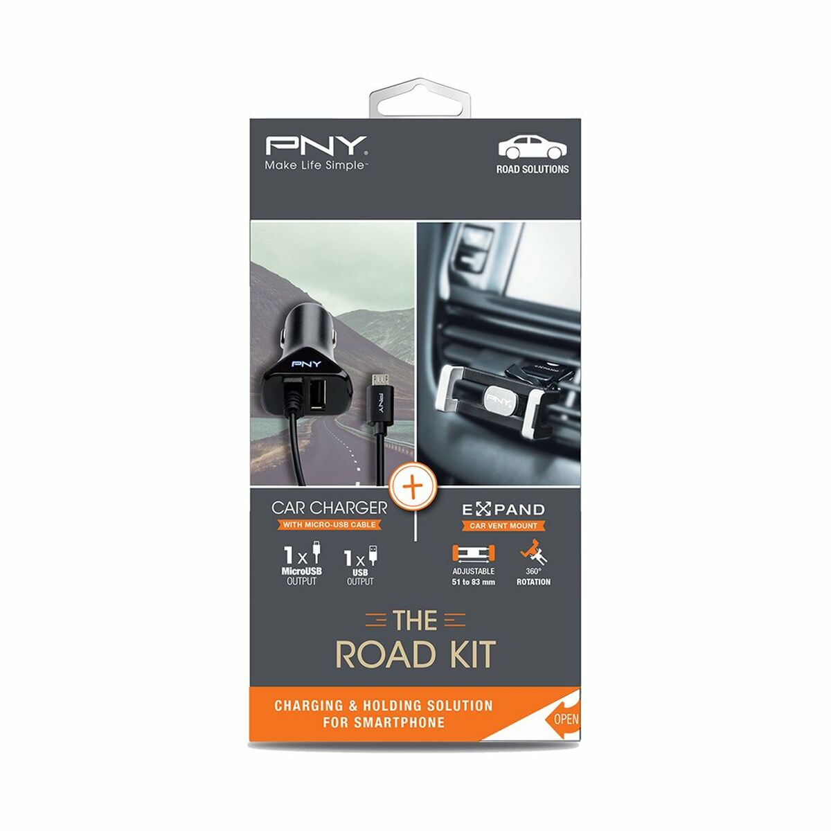 Set med laddare PNY ROAD KIT Svart - finns hos Aktivcamping