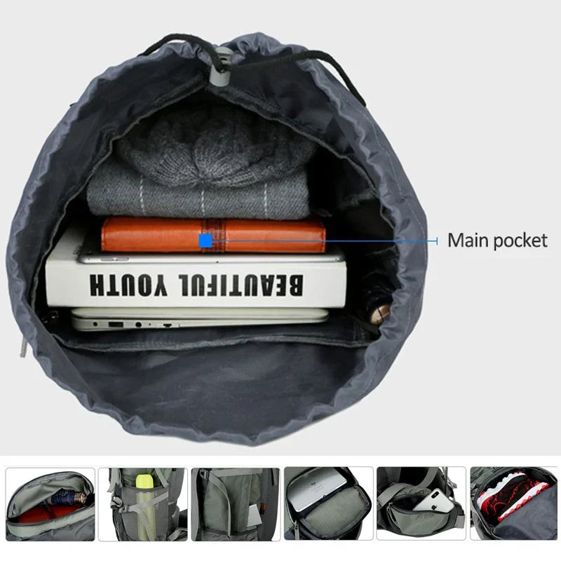 Vattentät Ryggsäck för Vandring och Camping 75L-4