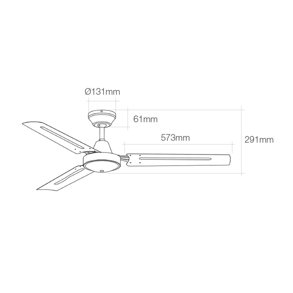 Takfläkt EDM 33981 Vit 60 W Ø 140 cm industriell - finns hos Aktivcamping