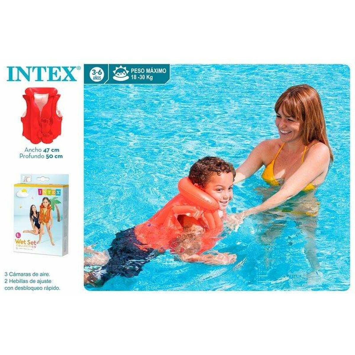 Uppblåsbar badväst Intex 50 x 47 cm finns hos Aktivcamping