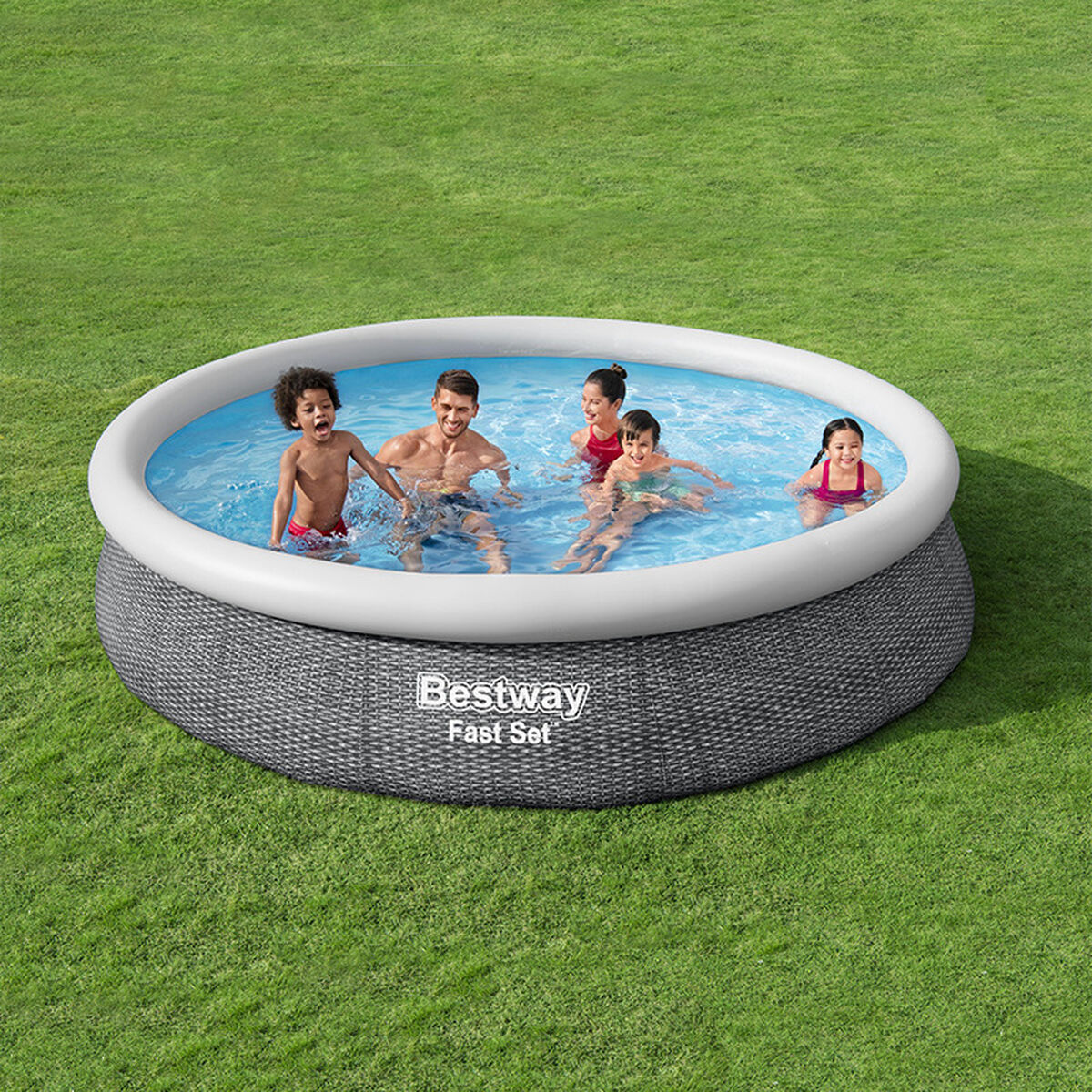 Uppblåsbar bassäng Bestway Grå 5377 L 366 x 76 cm finns hos Aktivcamping