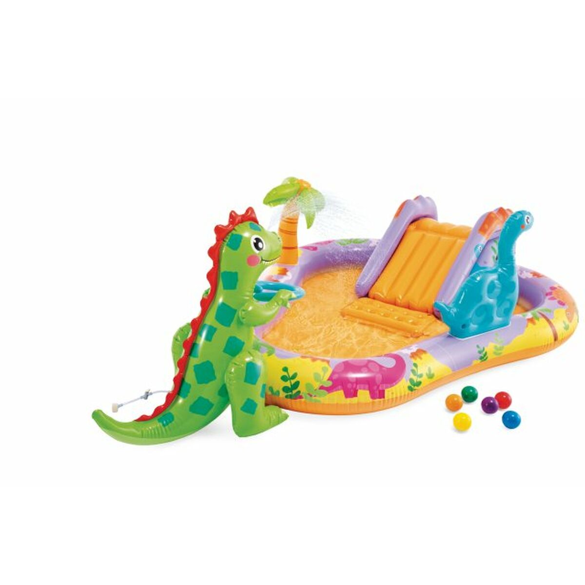 Uppblåsbar plaskpool för barn Intex Dino Park 201 x 157 x 69 cm finns hos Aktivcamping