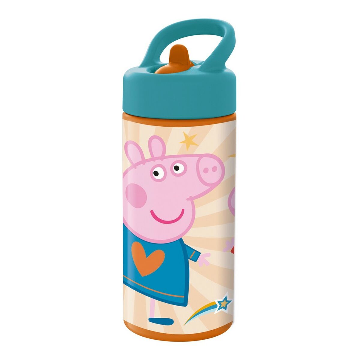 Vattenflaska Peppa Pig Having fun Rosa PVC 410 ml finns hos Aktivcamping