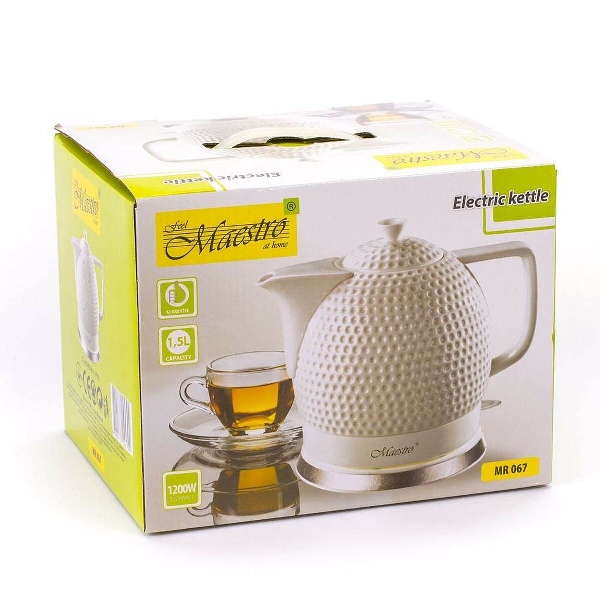 Vattenkokare Feel Maestro MR-067 Vit Keramisk 1200 W 1,2 L finns hos Aktivcamping