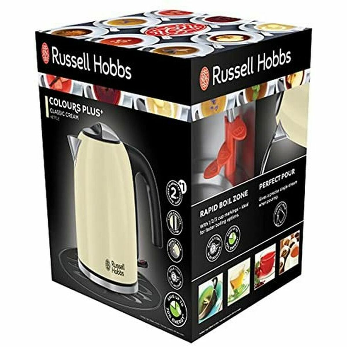 Vattenkokare Russell Hobbs 20415-70 Kräm Rostfritt stål 2400 W 1,7 L finns hos Aktivcamping