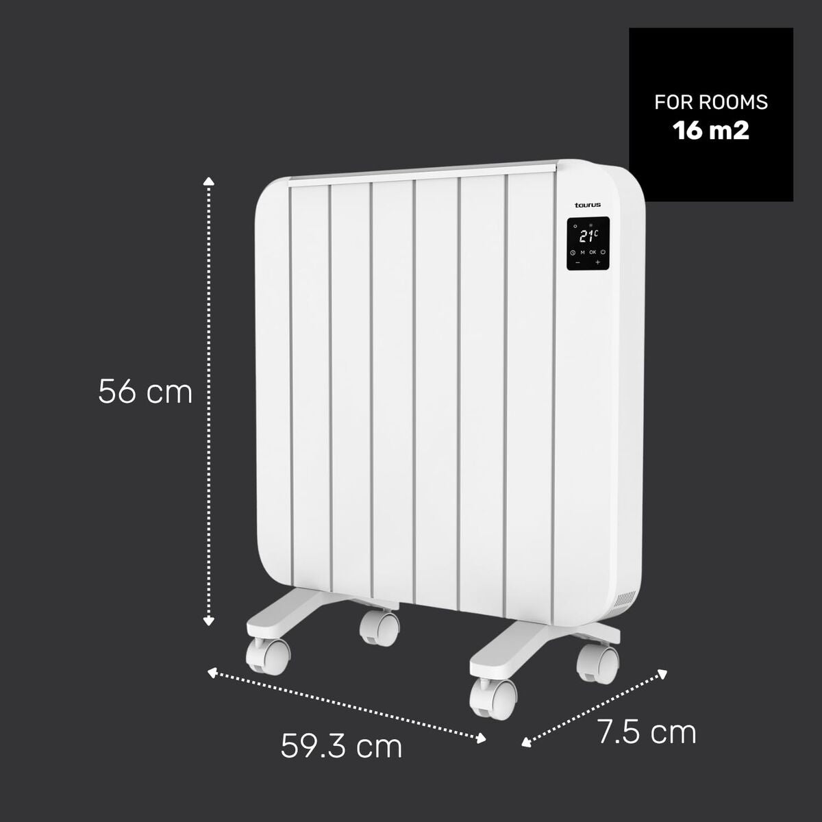 Värmeelement Digitalt Taurus PERSIA1500 Vit 1500 W finns hos Aktivcamping