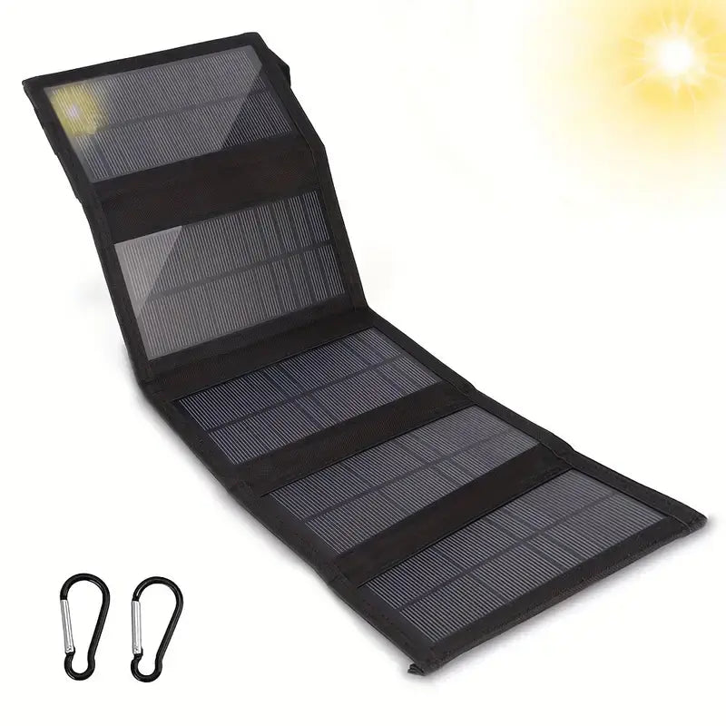 Bärbar solpanel 35W vikbar laddare USB 5V svart för camping finns hos Aktivcamping