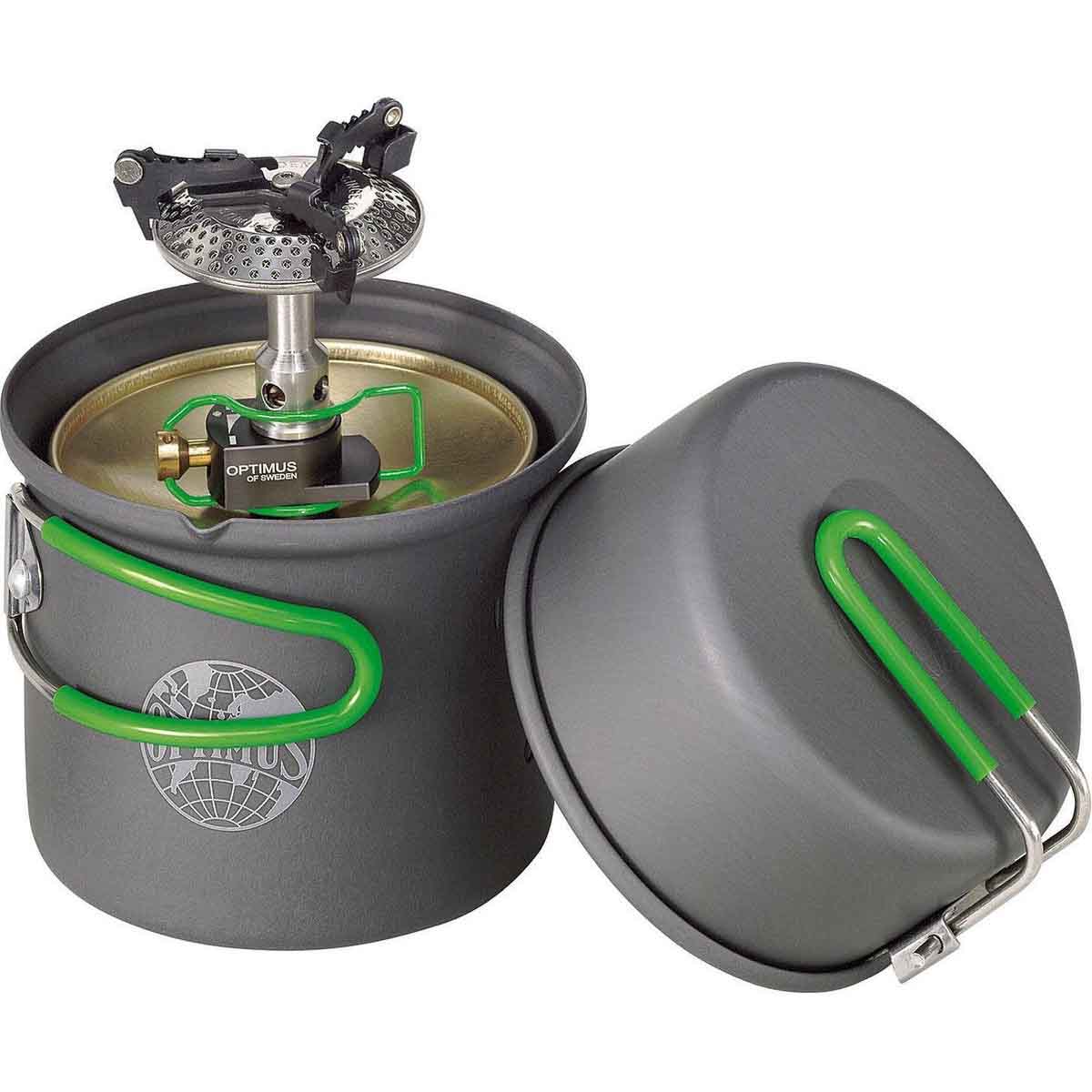 Campingkök Optimus Crux Lite Terra Solo Camping Cooking System Stainless Steel Grå