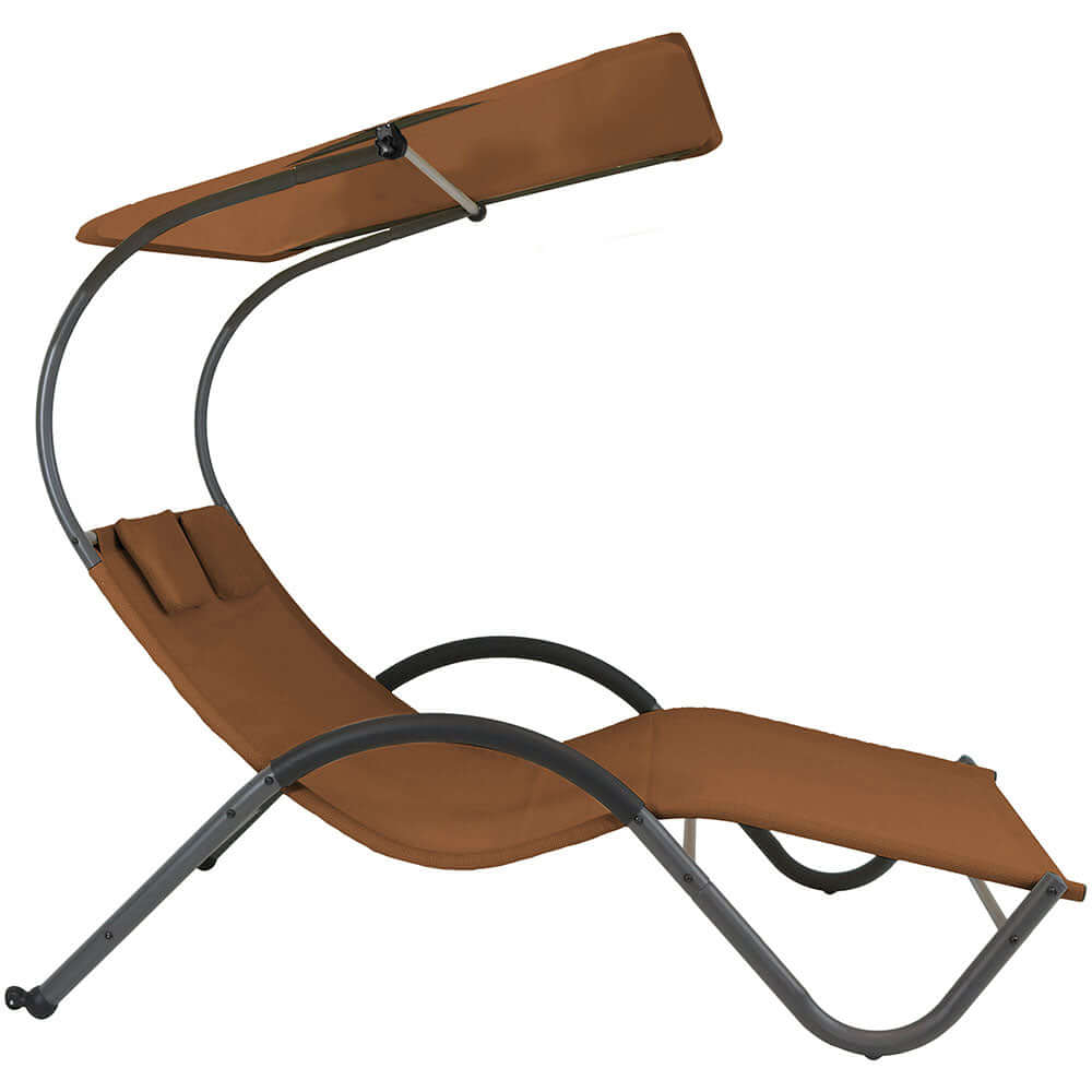 DELUX tvåsits solsäng i mörkbrun ergonomisk design finns hos Aktivcamping