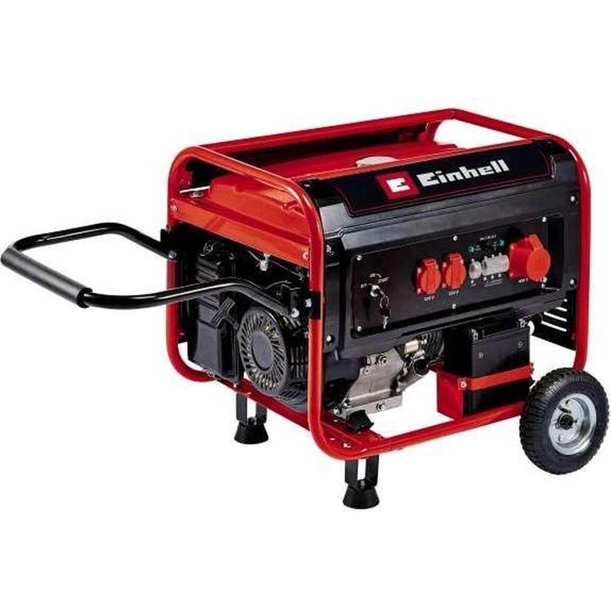 Elverk Einhell TC-PG 55 E5 4-taktsgenerator 5500W 2x230V 1x400V AVR 25L finns hos Aktivcamping