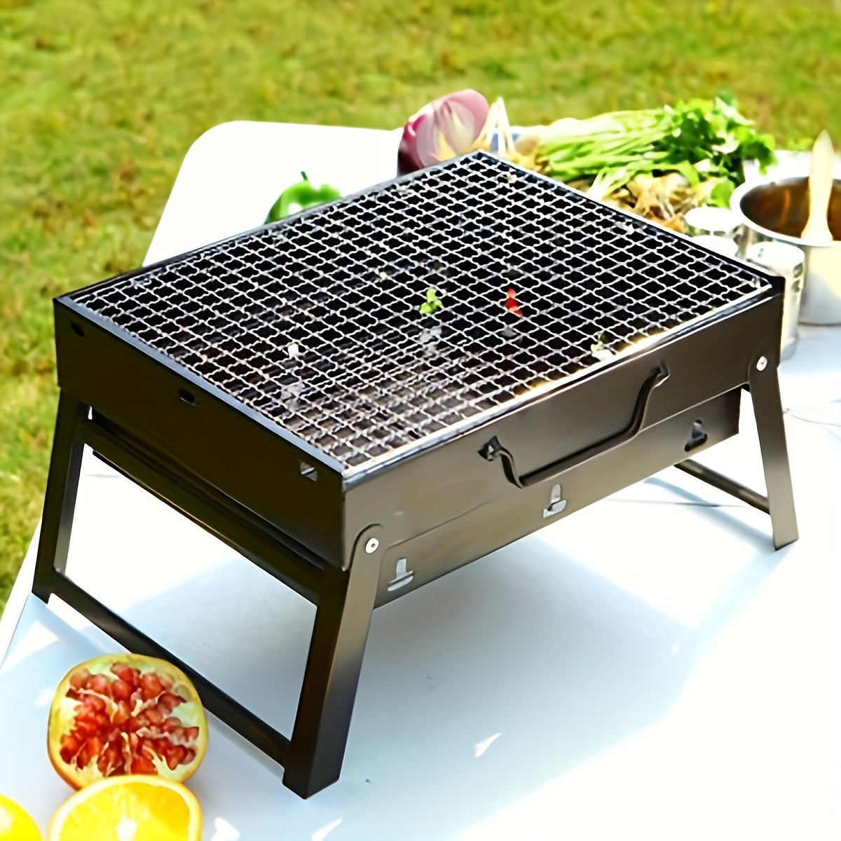 Kolgrill - Portabel vikbar för utomhusmatlagning camping picknick
